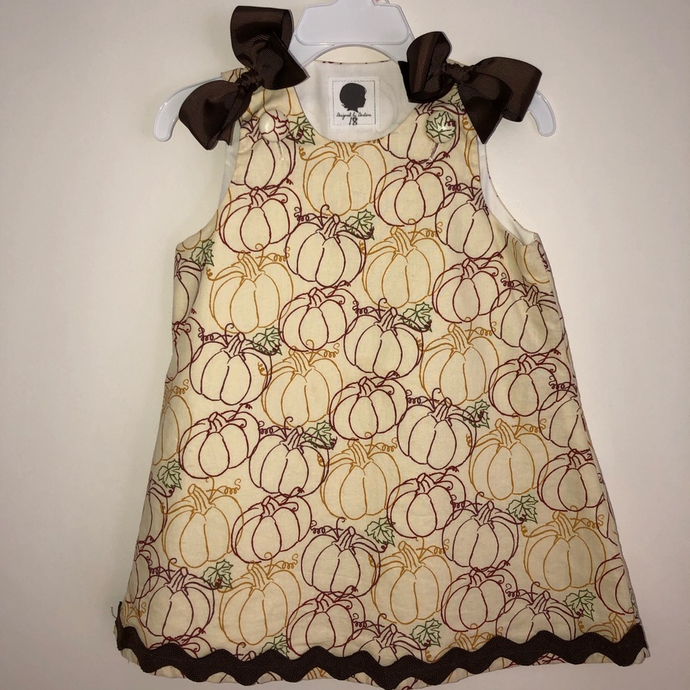 EUC handmade 18mth fall/harvest/pumpkin dress